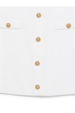 gonna bianca con bottoni BALMAIN PARIS KIDS | BY7A71J0371100